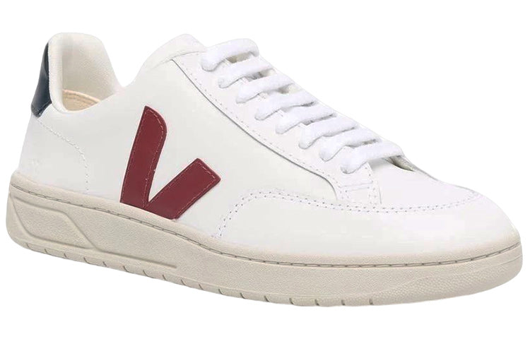 Veja V-12 Leather White Marsala Nautica 4 Veja V-12 Leather White Marsala Nautica