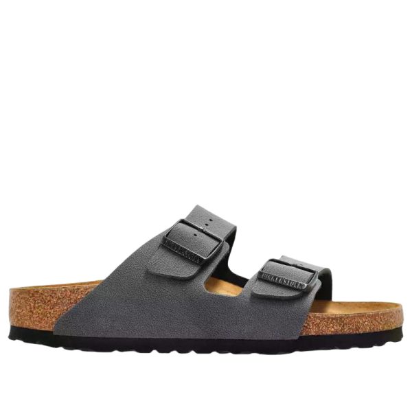 Birkenstock Arizona Birkibuc Velvet Gray Black Buckles
