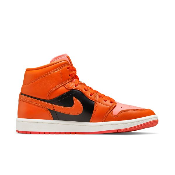 Jordan 1 Mid SE Rush Orange Crimson Bliss (Womens)