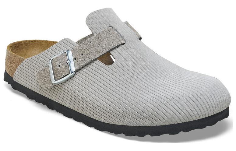 Birkenstock Boston Embossed Corduroy Suede Stone Coin 4 Birkenstock Boston Embossed Corduroy Suede Stone Coin