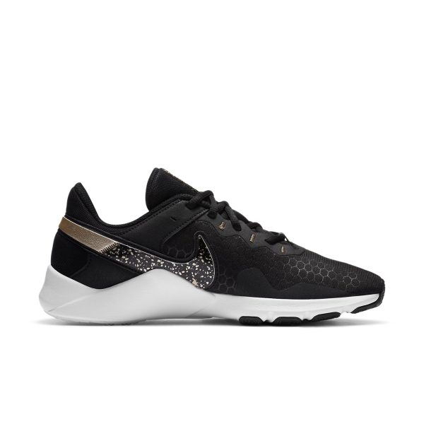 Nike Legend Essential 2 Premium Black White Metallic Gold Grain (Womens)