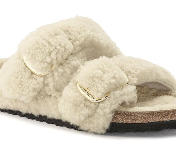 Birkenstock Arizona Big Buckle Teddy Eggshell (Womens)