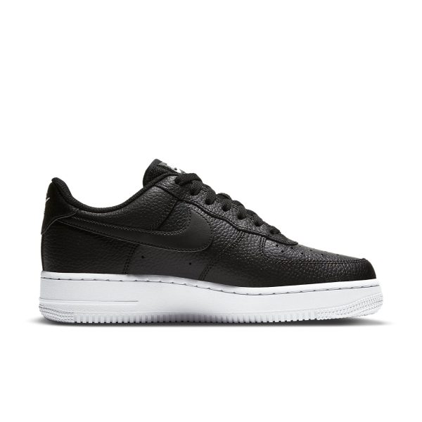 Nike Air Force 1 Low 07 Essential Black White Silver Mini Swoosh (Womens)