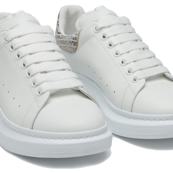 Alexander McQueen Oversized White Silver Croc