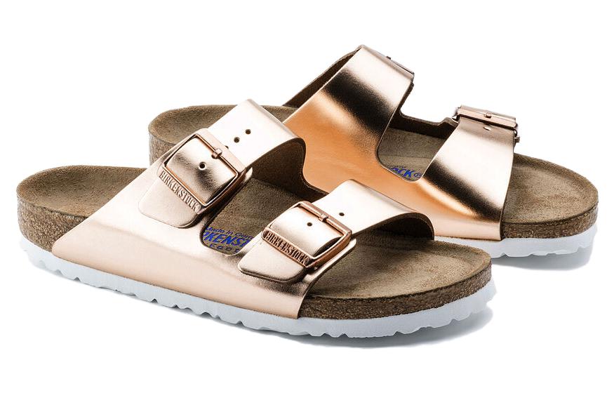 Birkenstock Arizona Softbed Metallic Copper (Womens) 5 Birkenstock Arizona Softbed Metallic Copper (Womens)