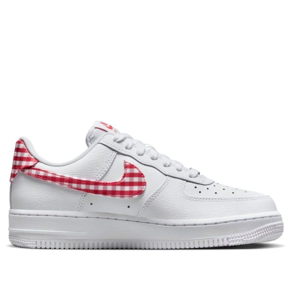 Nike Air Force 1 Low 07 Essential White Mystic Red Gingham (Womens)