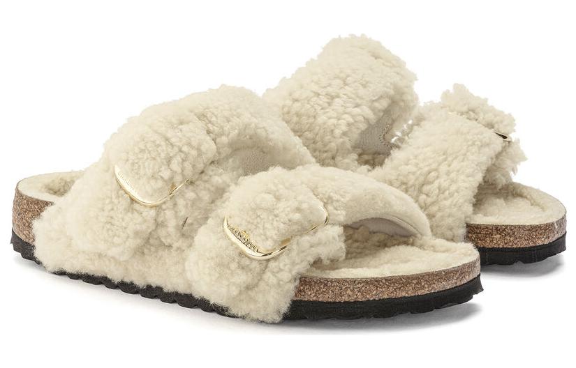 Birkenstock Arizona Big Buckle Teddy Eggshell (Womens) 5 Birkenstock Arizona Big Buckle Teddy Eggshell (Womens)