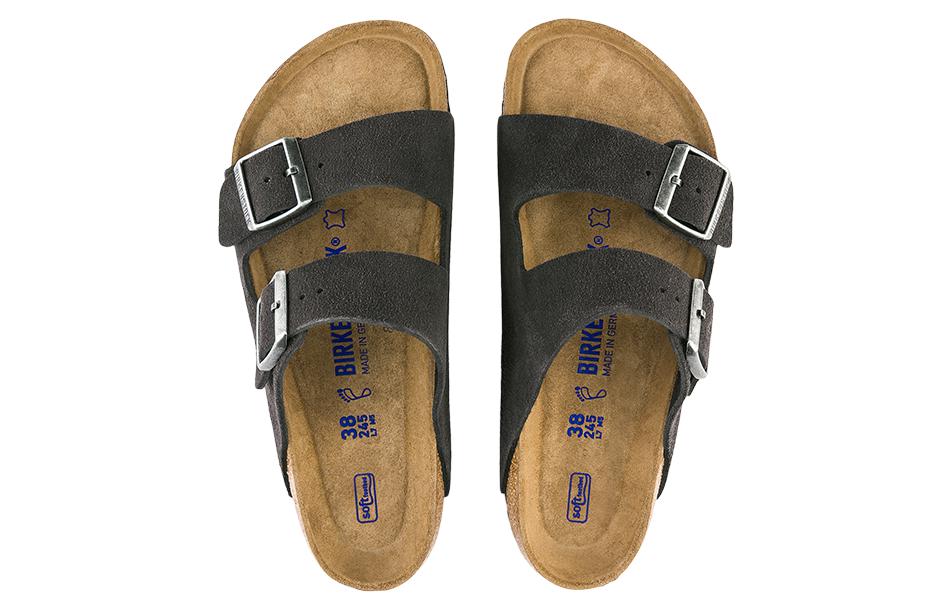 Birkenstock Arizona Soft Footbed Suede Velvet Grey 6 Birkenstock Arizona Soft Footbed Suede Velvet Grey
