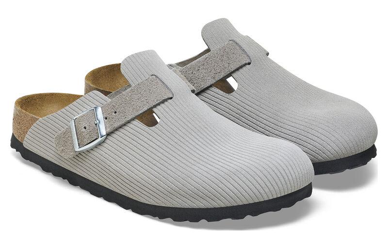 Birkenstock Boston Embossed Corduroy Suede Stone Coin 5 Birkenstock Boston Embossed Corduroy Suede Stone Coin