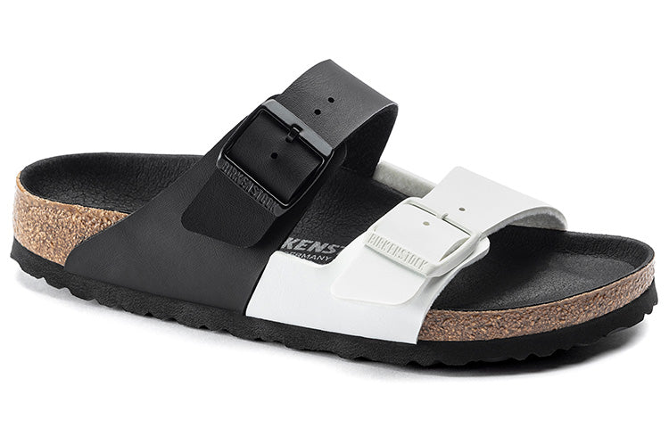 Birkenstock Arizona Split Birko-Flor Black White 6 Birkenstock Arizona Split Birko-Flor Black White