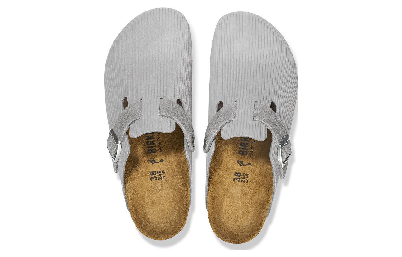 Birkenstock Boston Embossed Corduroy Suede Stone Coin 6 Birkenstock Boston Embossed Corduroy Suede Stone Coin