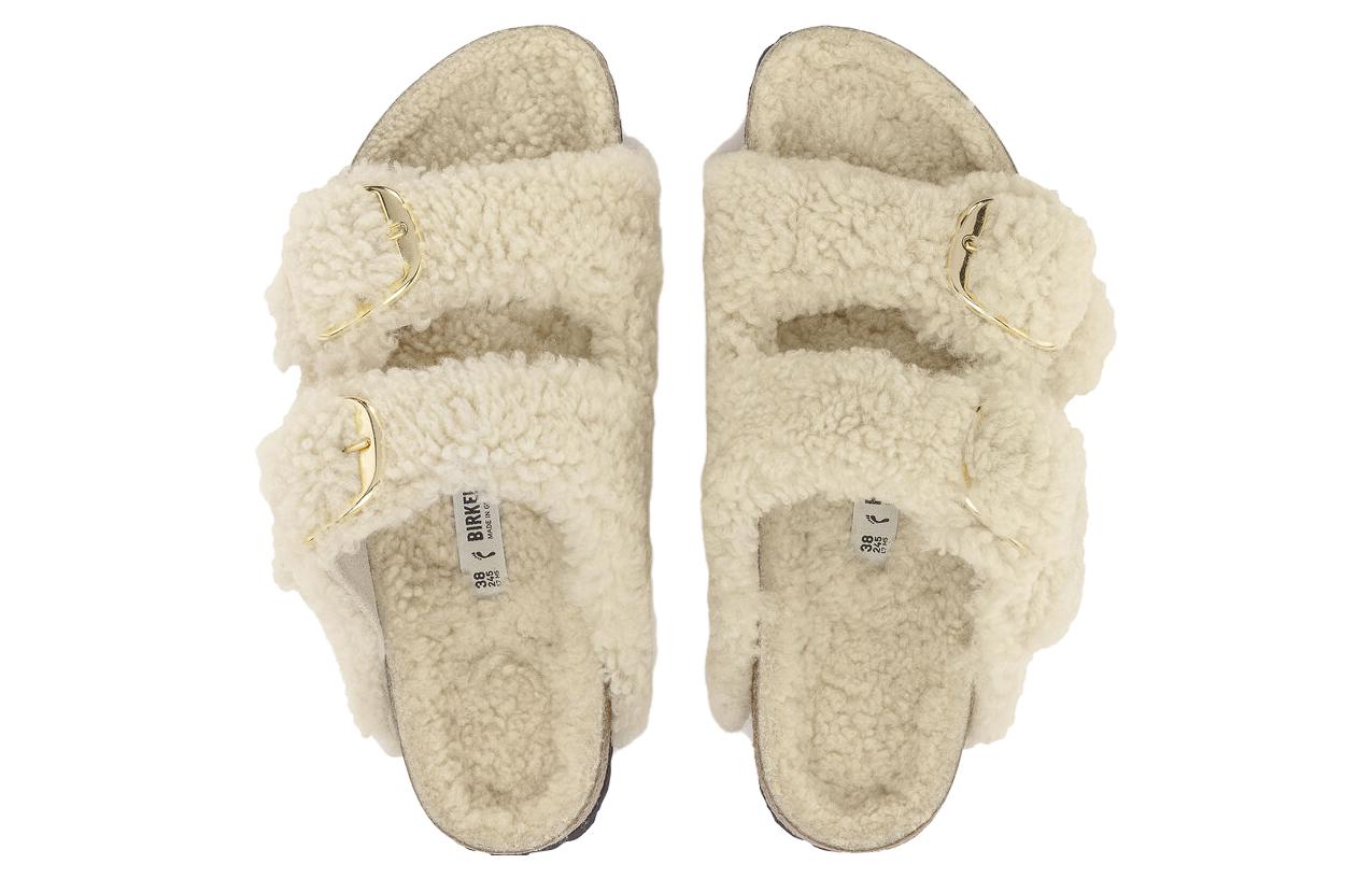 Birkenstock Arizona Big Buckle Teddy Eggshell (Womens) 6 Birkenstock Arizona Big Buckle Teddy Eggshell (Womens)