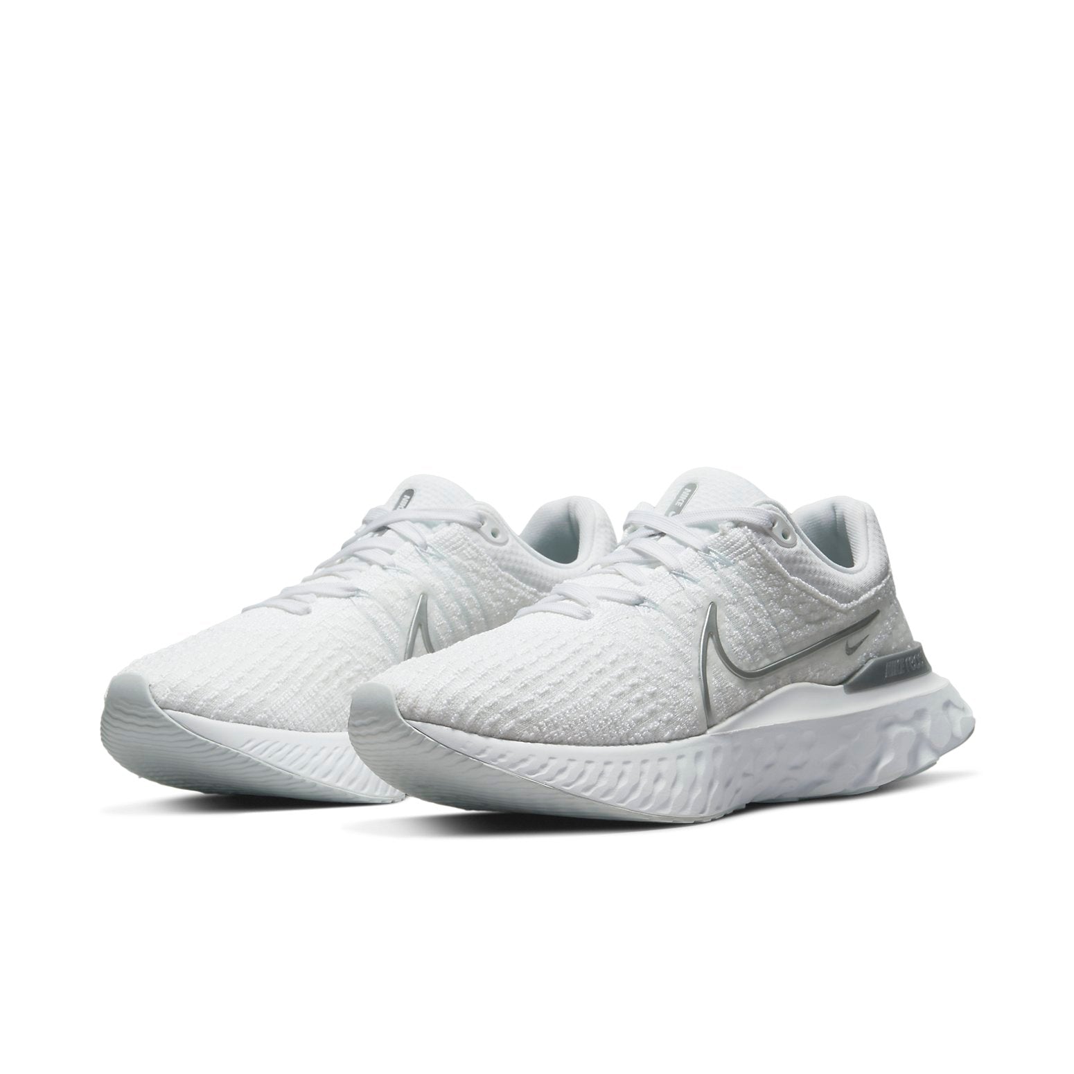 Nike React Infinity Run Flyknit 3 White Metallic Silver (Womens) 5 Nike React Infinity Run Flyknit 3 White Metallic Silver (Womens)