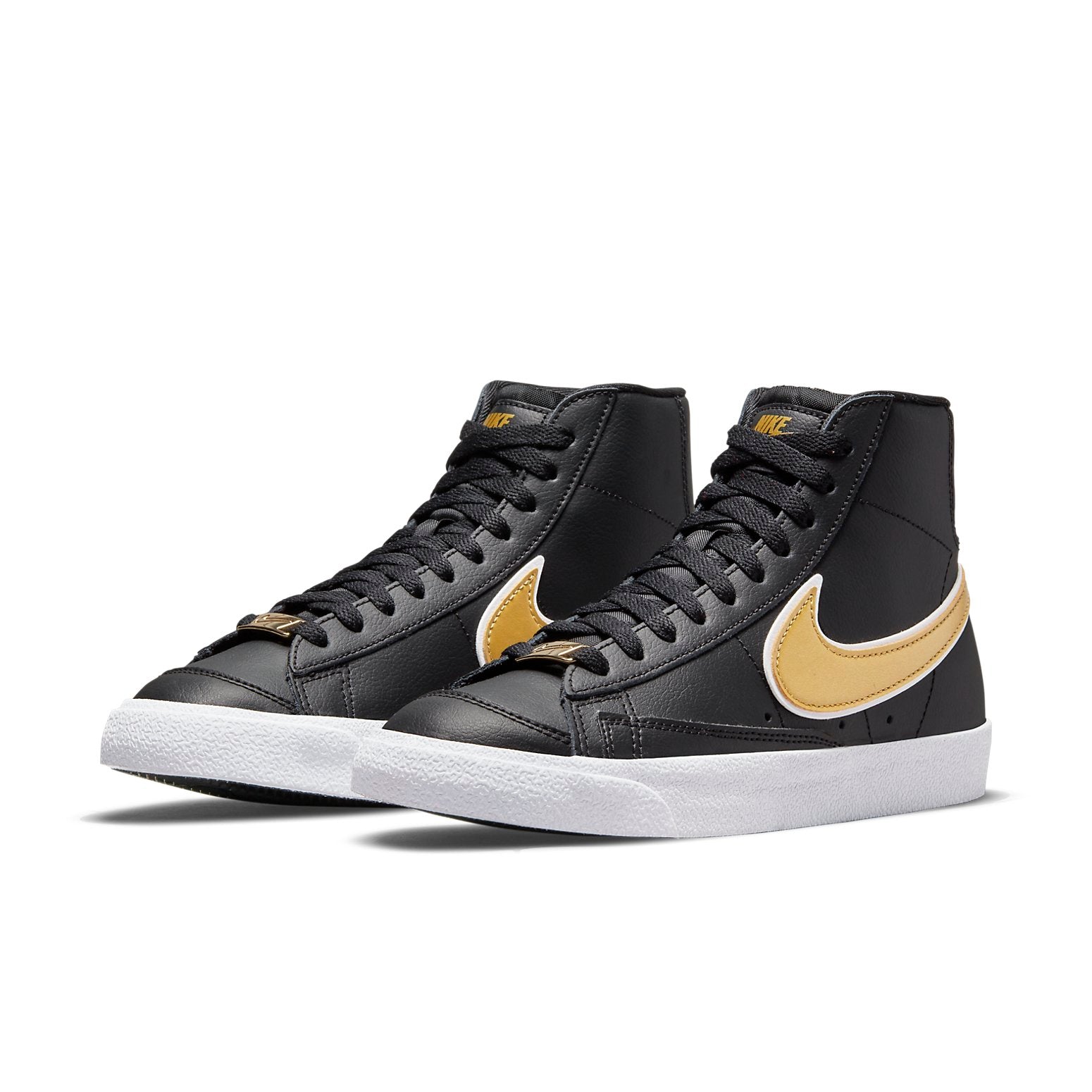 Nike Blazer Mid 77 Essential Black Metallic Gold (Womens) 5 Nike Blazer Mid 77 Essential Black Metallic Gold (Womens)
