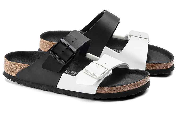 Birkenstock Arizona Split Birko-Flor Black White 7 Birkenstock Arizona Split Birko-Flor Black White