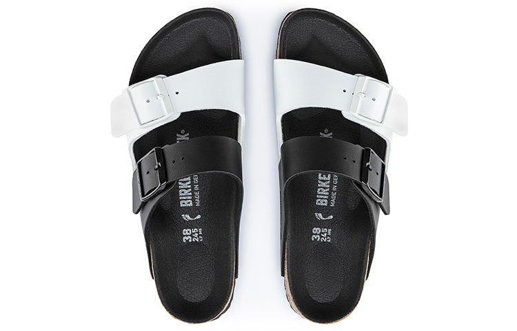 Birkenstock Arizona Split Birko-Flor Black White 8 Birkenstock Arizona Split Birko-Flor Black White