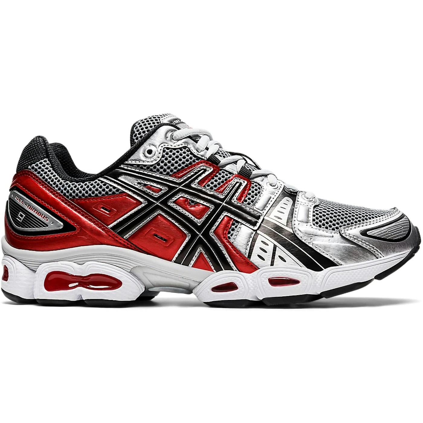 ASICS Gel-Nimbus 9 Pure Silver Classic Red 3 ASICS Gel-Nimbus 9 Pure Silver Classic Red