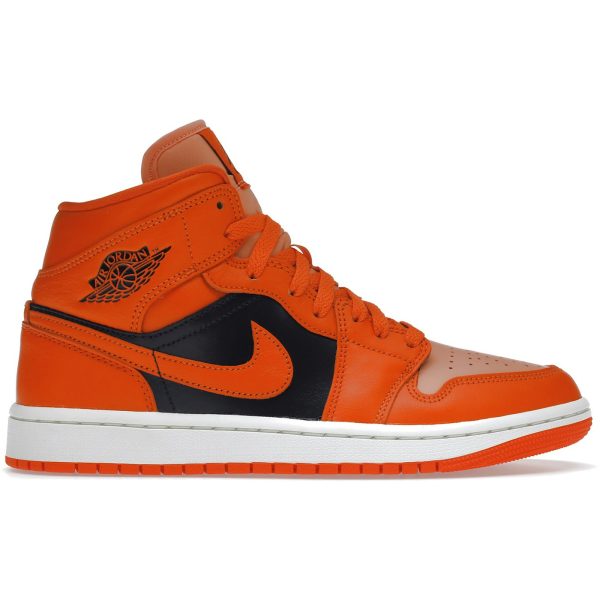 Jordan 1 Mid SE Rush Orange Crimson Bliss (Womens)