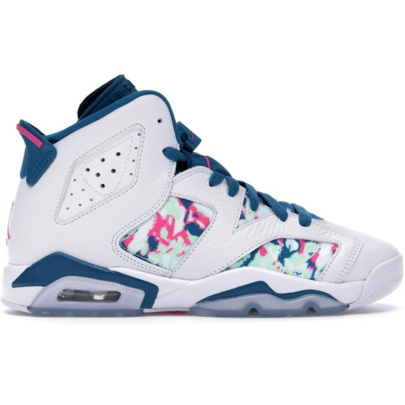 Jordan 6 Retro White Laser Fuchsia Green Abyss (GS)