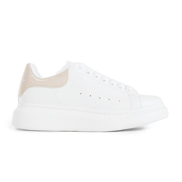 Alexander McQueen Oversized White Light Pink Croc (Womens)