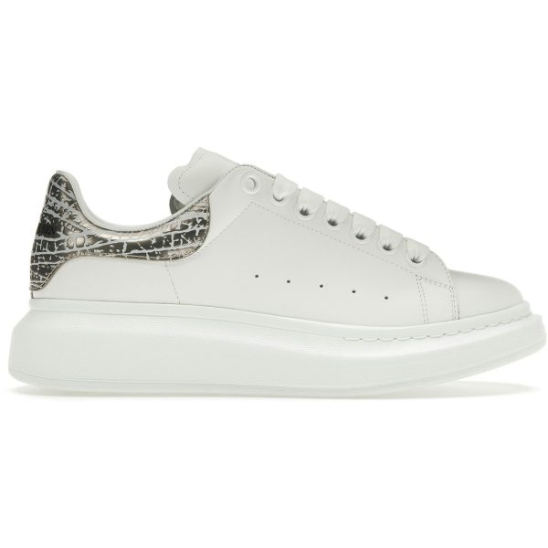 Alexander McQueen Oversized White Silver Croc