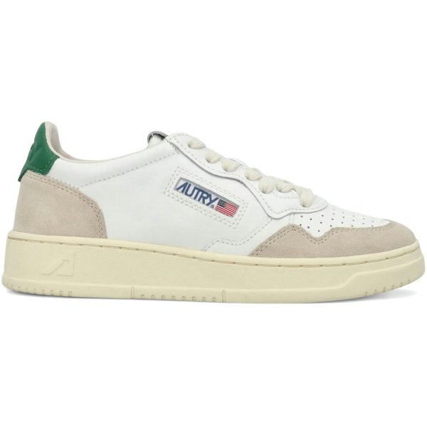Autry Medalist Leather Low White Amazon Beige (Womens)