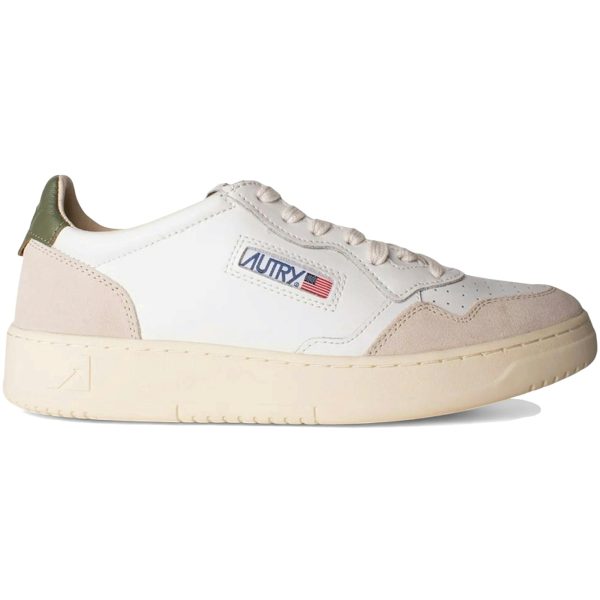 Autry Medalist Leather Low White Bronze Green