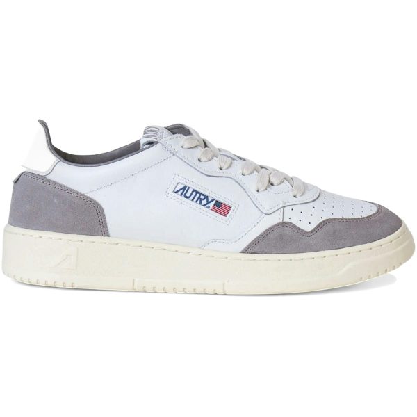 Autry Medalist Leather Low White Cement