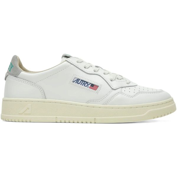 Autry Medalist Leather Low White/Cloud Grey