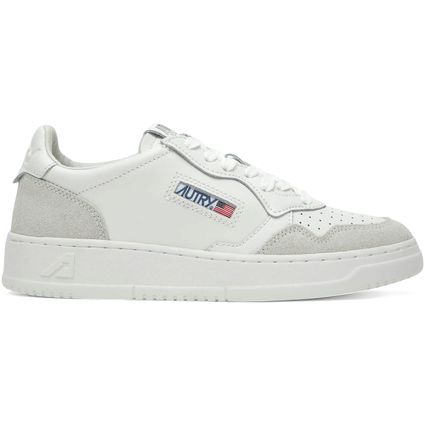 Autry Medalist Leather Low White Leather and Suede (Womens) 1 Autry Medalist Leather Low White Leather and Suede (Womens)