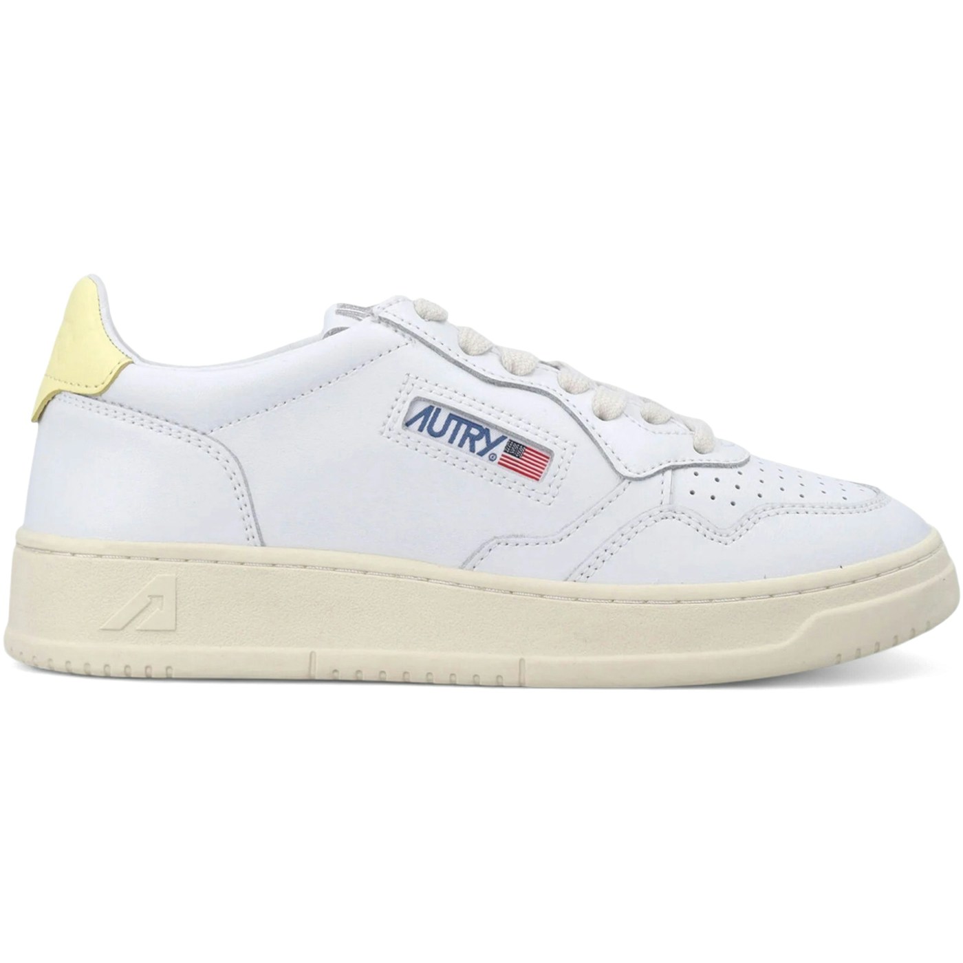 Autry Medalist Leather Low White Lemon Meringue (Womens)