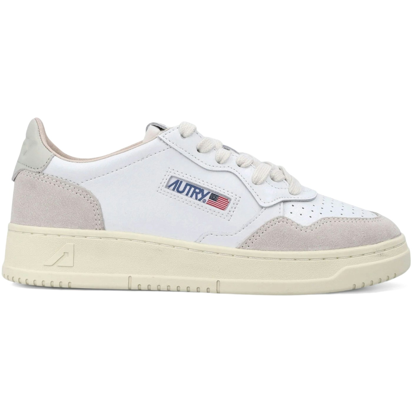 Autry Medalist Leather Low White Pelican (Womens)