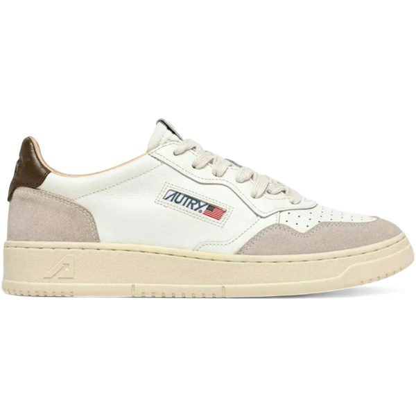 Autry Medalist Leather Low White Teak