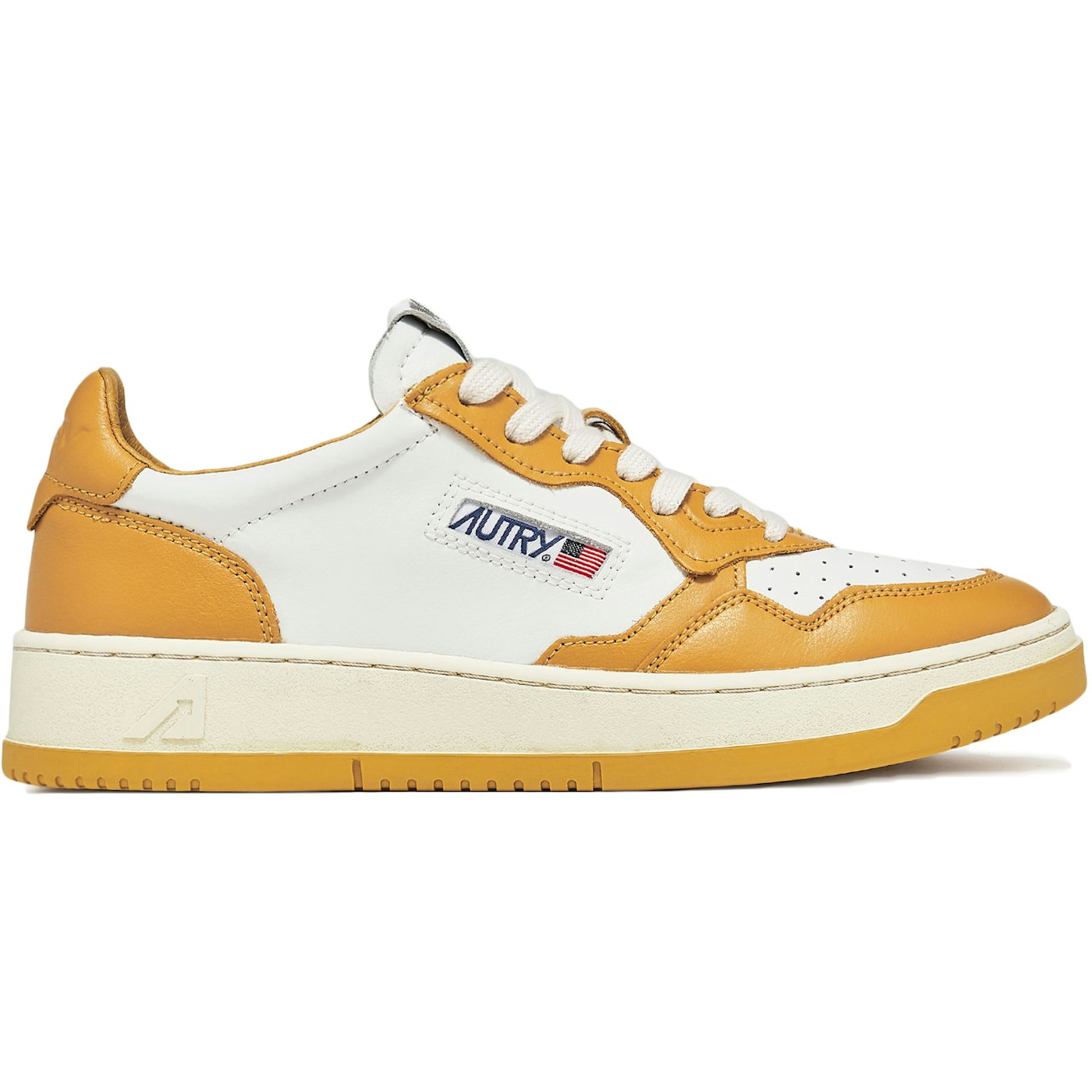 Autry Medalist Leather Low Yellow White