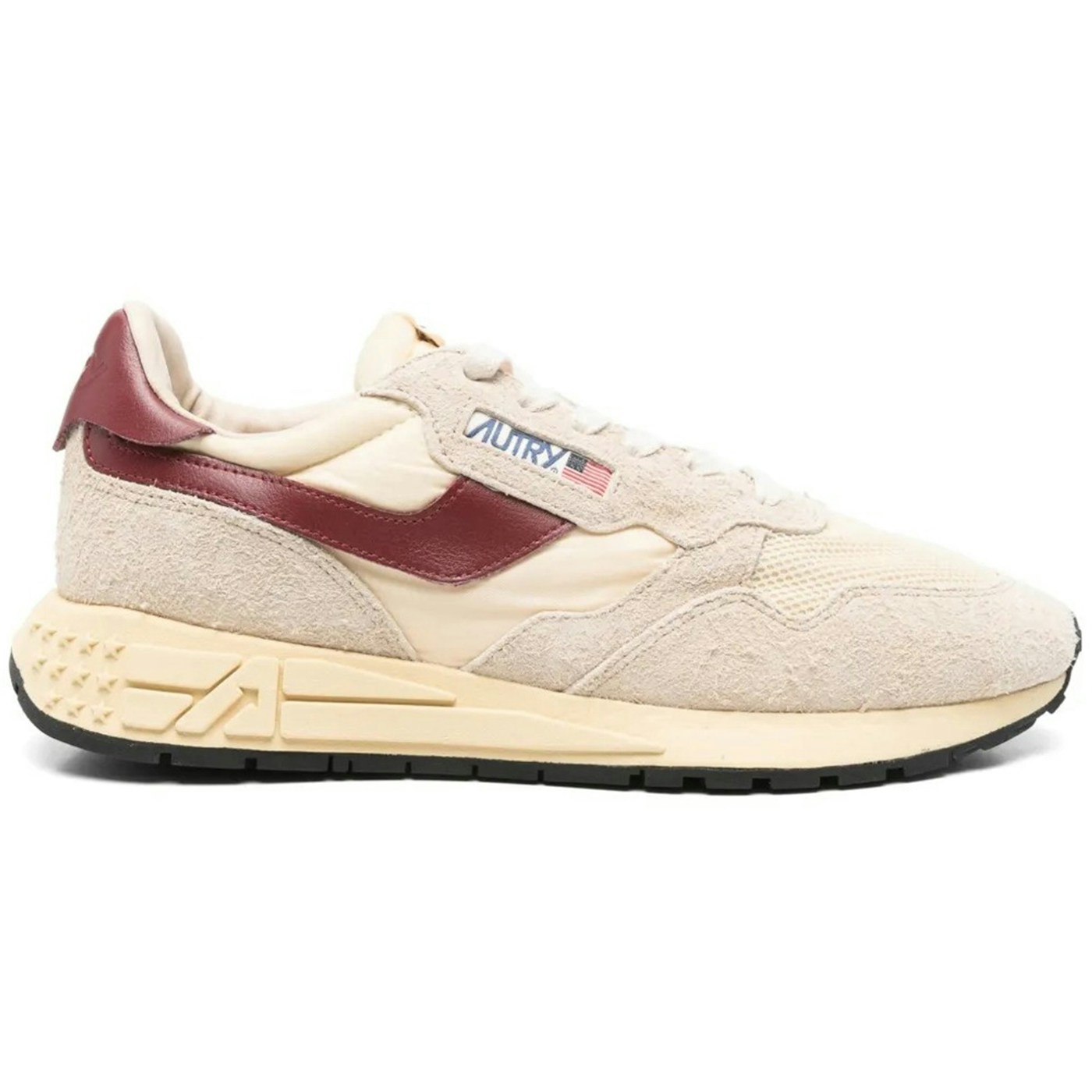Autry Reelwind Low Suede Net Ecru Ruby Wine (Womens) 2 Autry Reelwind Low Suede Net Ecru Ruby Wine (Womens)