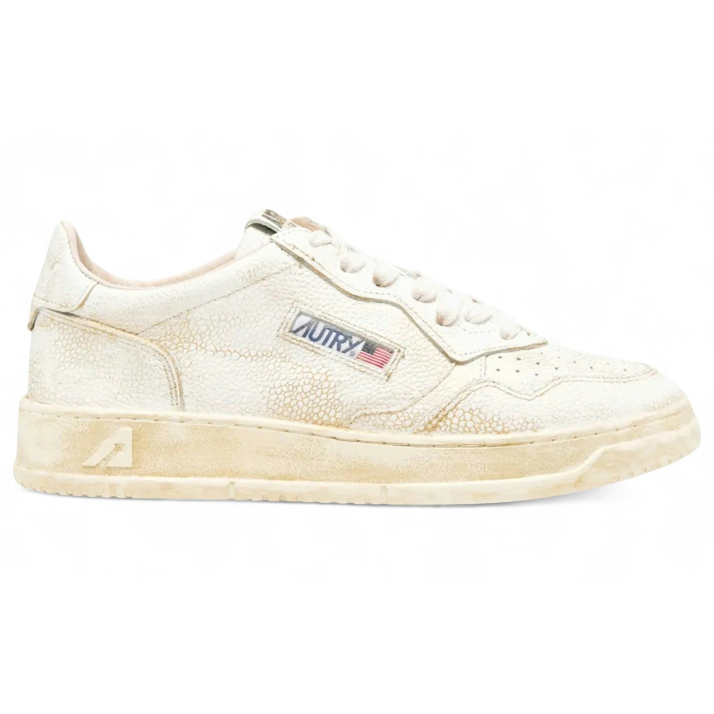 Autry Super Vintage Low Distressed White Leather 3 Autry Super Vintage Low Distressed White Leather
