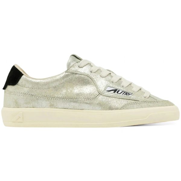 Autry Windscape Low Silver Laminated Black Suede (Womens)