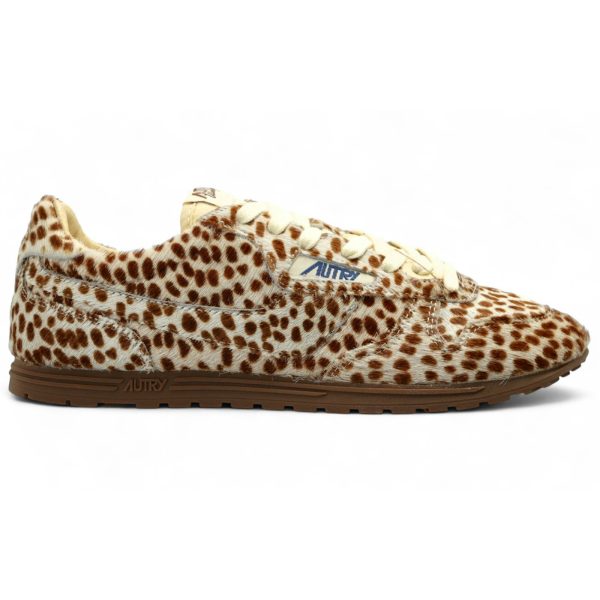 Autry Windspin Low Animal Print Pony Hair Ivory Brown (Womens)
