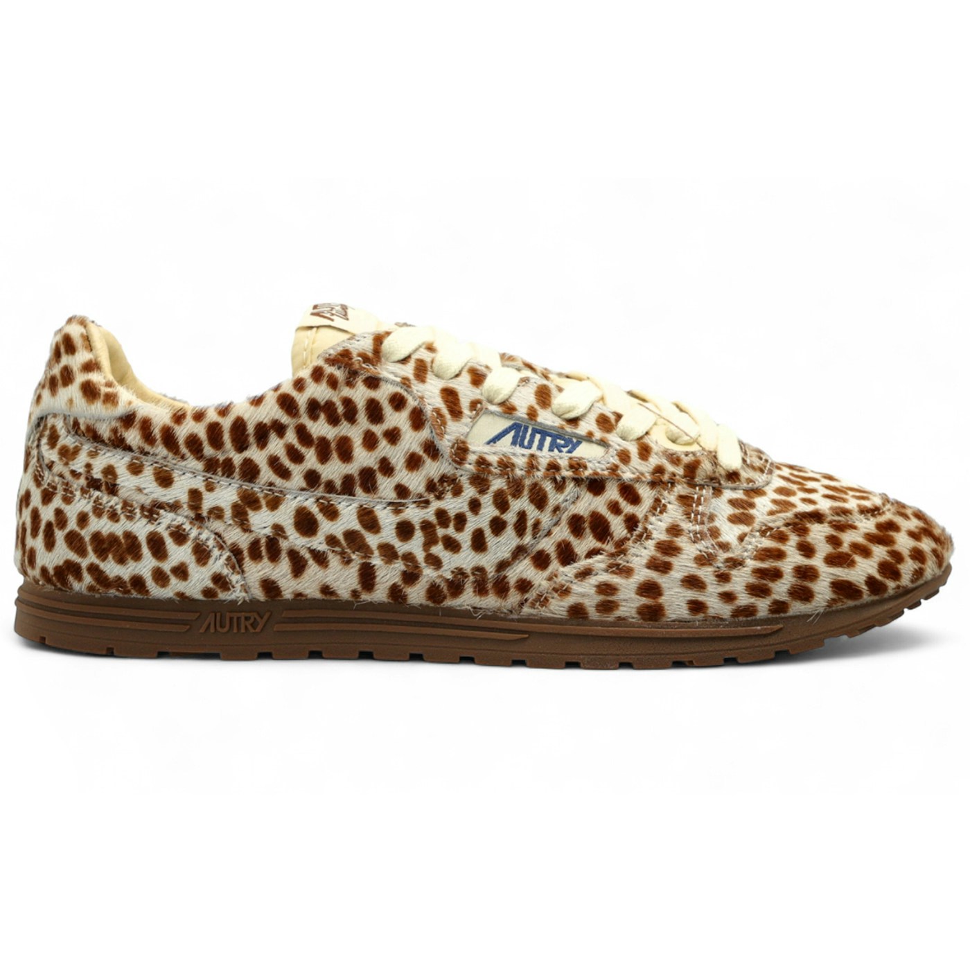 Autry Windspin Low Animal Print Pony Hair Ivory Brown (Womens)