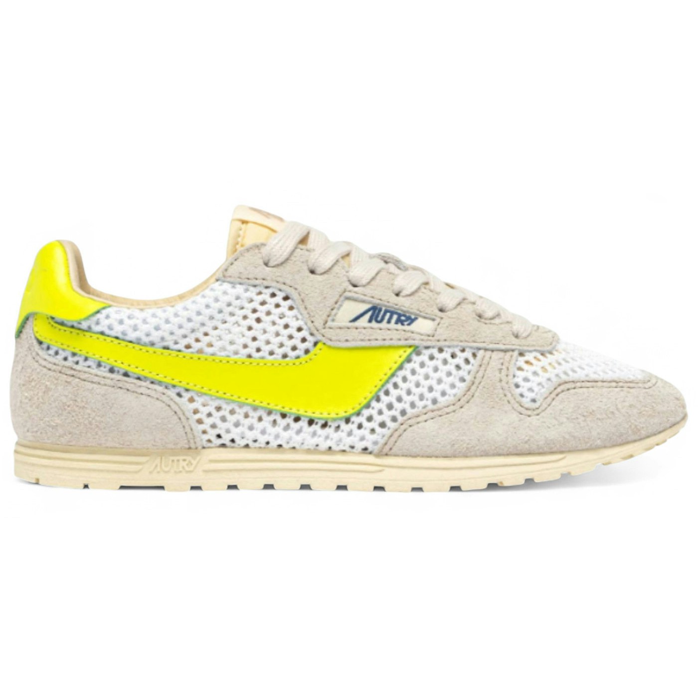 Autry Windspin White Sand Mesh Evening Primrose Leather (Womens)