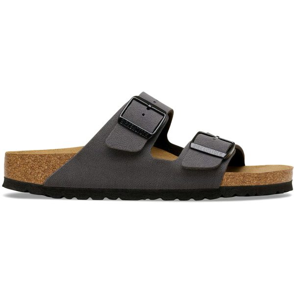 Birkenstock Arizona Birkibuc Velvet Gray Black Buckles