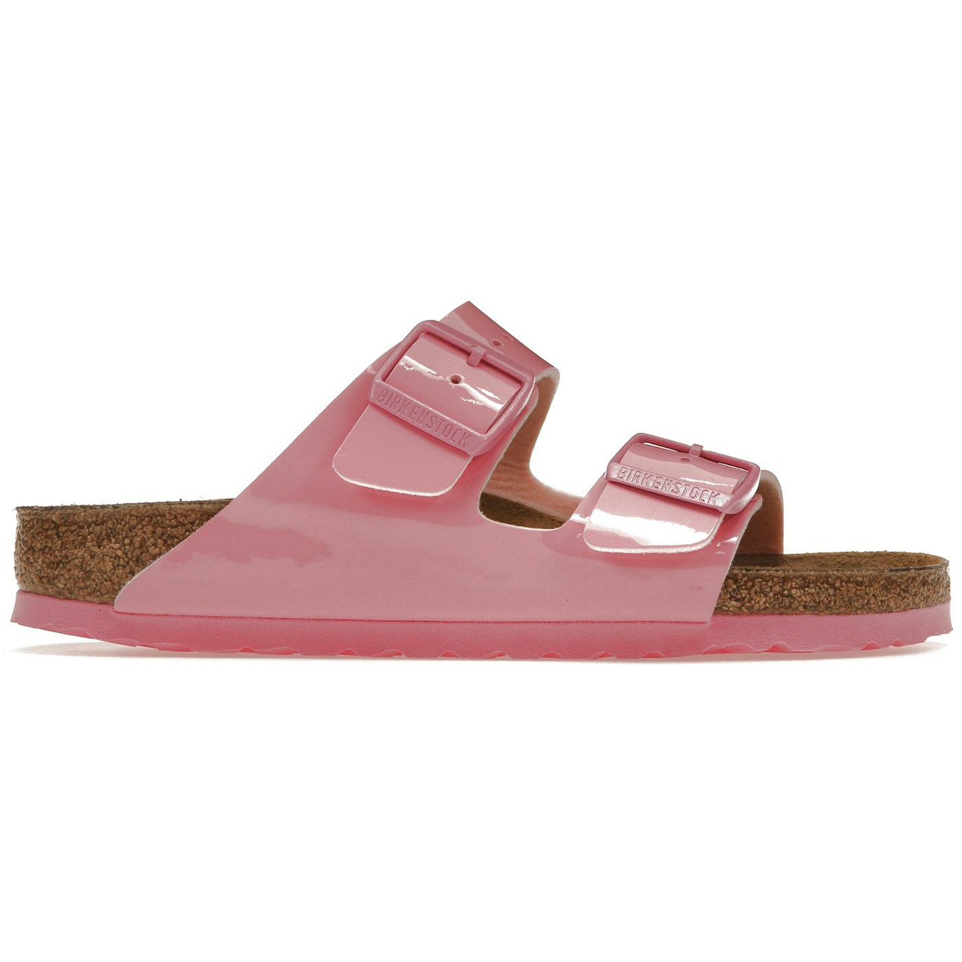 Birkenstock Arizona Birko-Flor Patent Candy Pink (Womens) 2 Birkenstock Arizona Birko-Flor Patent Candy Pink (Womens)