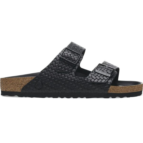 Birkenstock Arizona Leather Woven Embossed Black
