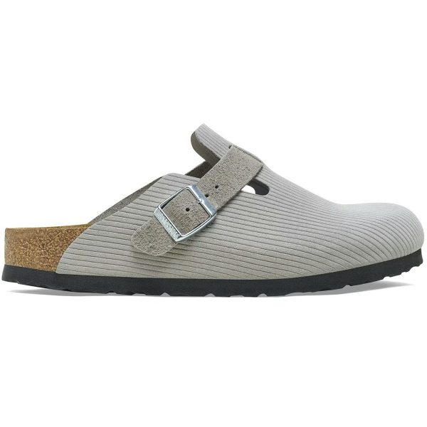 Birkenstock Boston Embossed Corduroy Suede Stone Coin