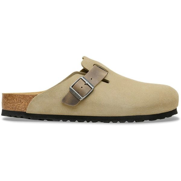 Birkenstock Boston Mixed Leather Faded Khaki