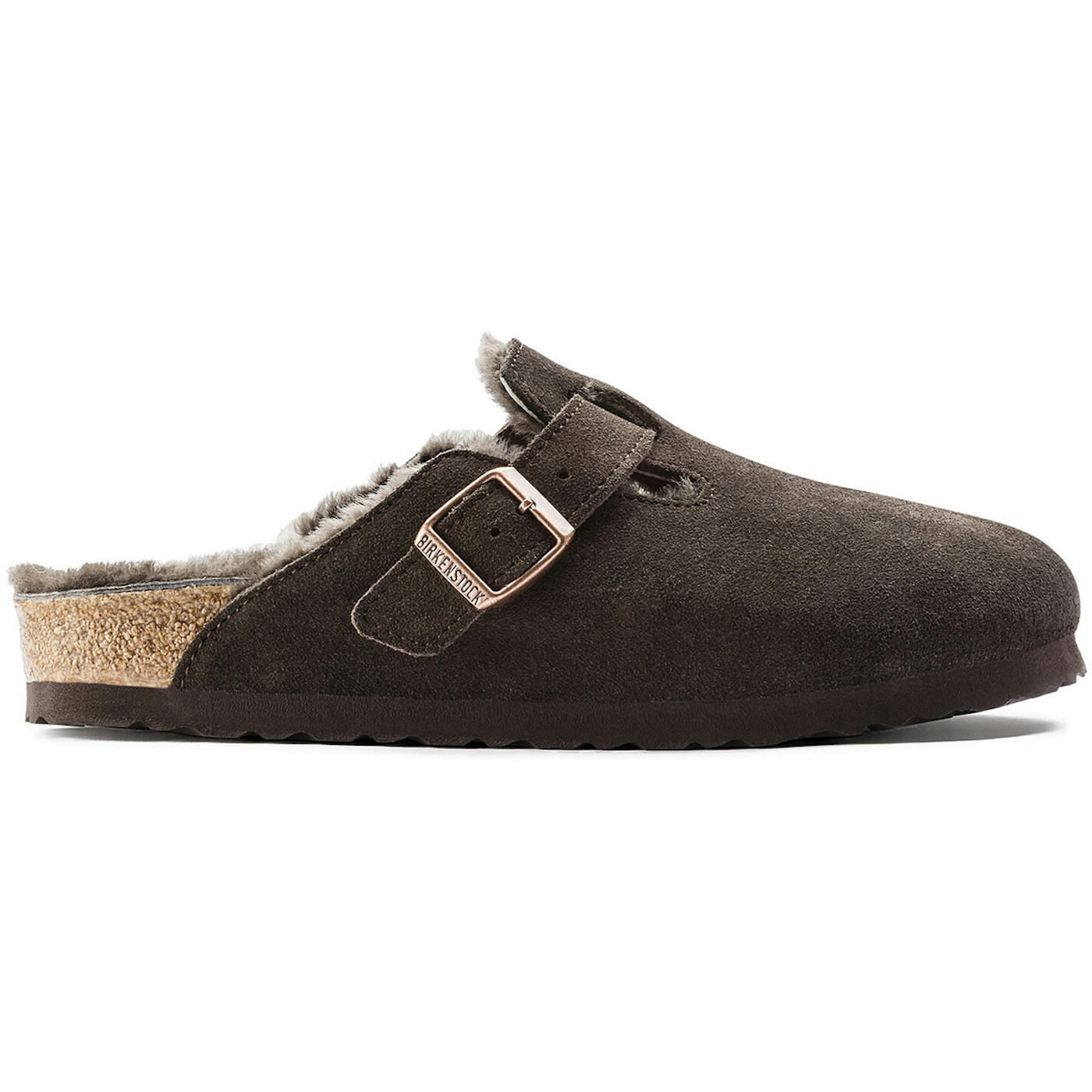 Birkenstock Boston Shearling Suede Leather Mocca