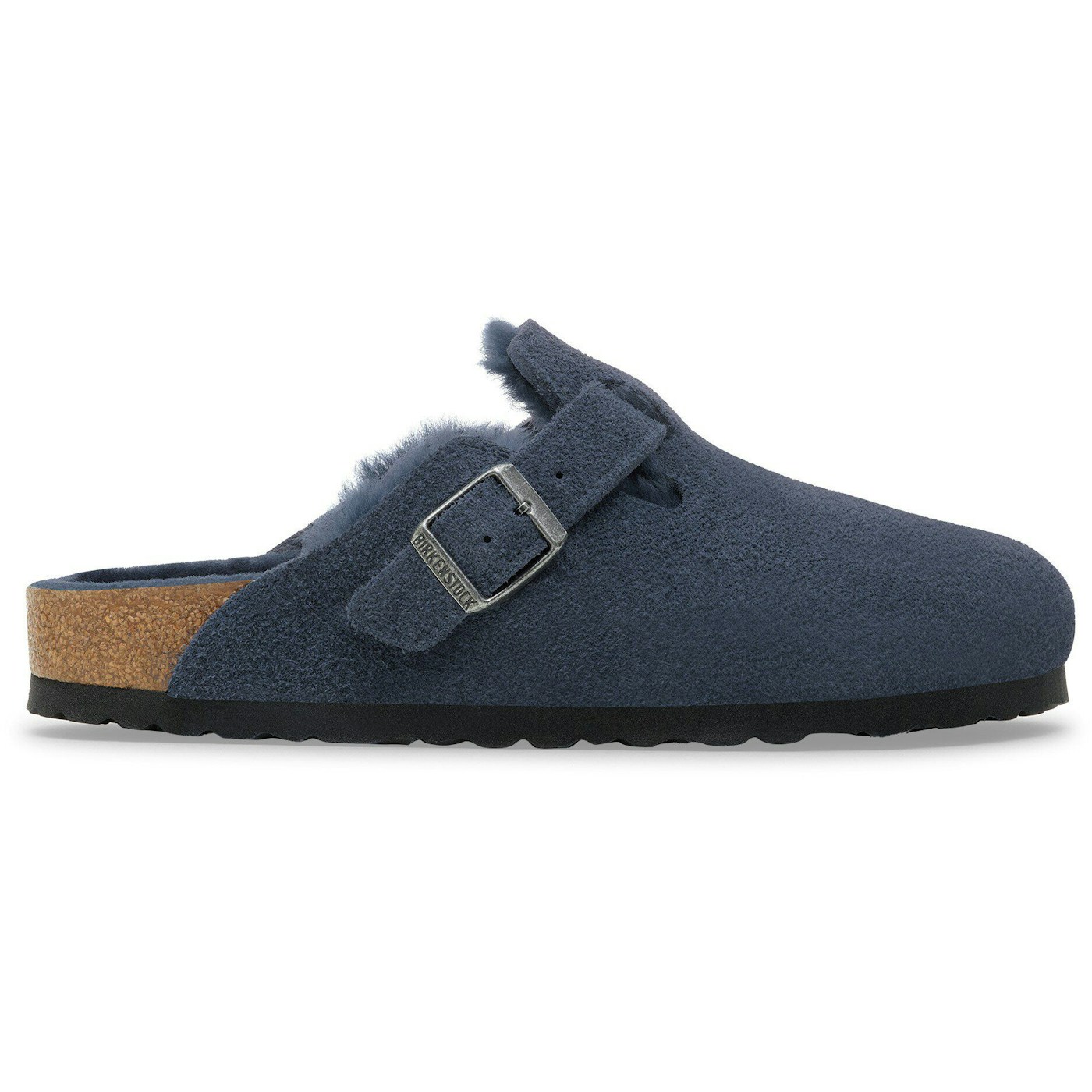 Birkenstock Boston Shearling Suede Leather New Navy