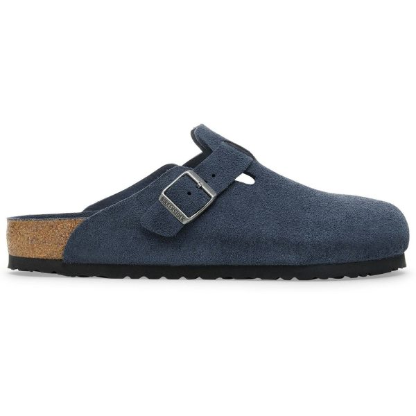 Birkenstock Boston Soft Footbed Suede Leather New Navy Tonal