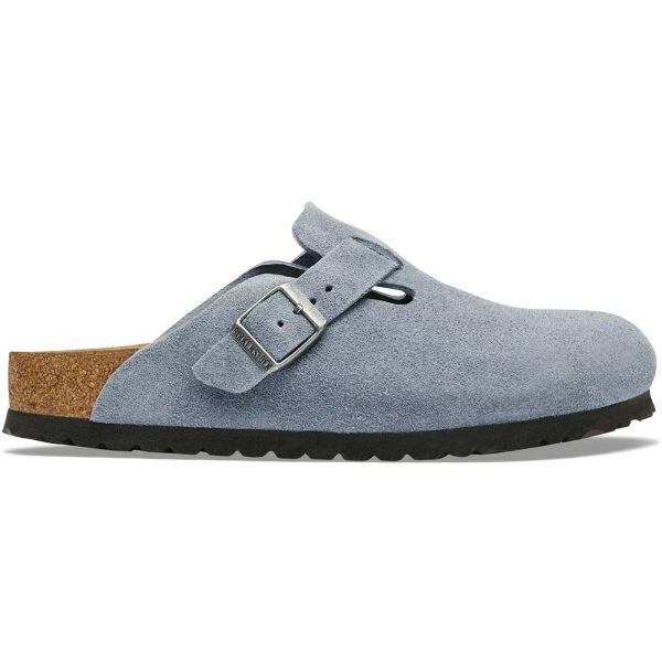Birkenstock Boston Suede Leather Stone Blue