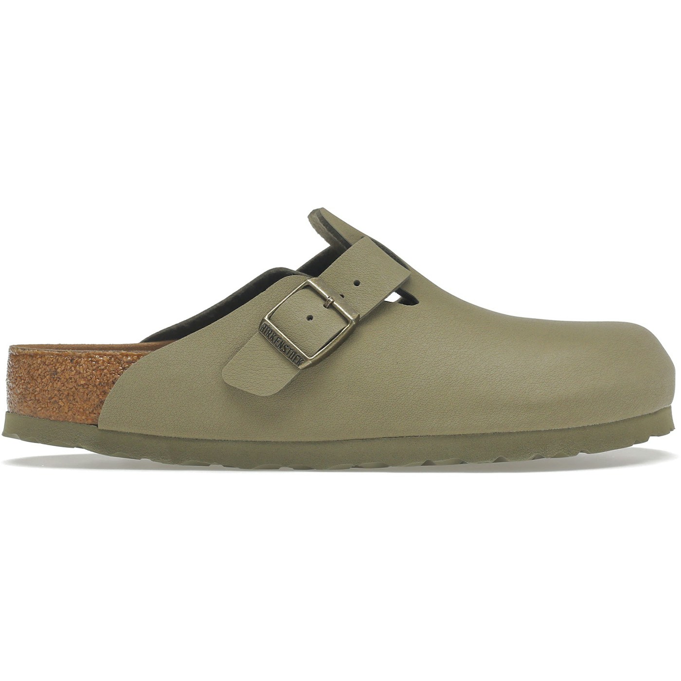 Birkenstock Boston Vegan Birkibuc Khaki 1 Birkenstock Boston Vegan Birkibuc Khaki